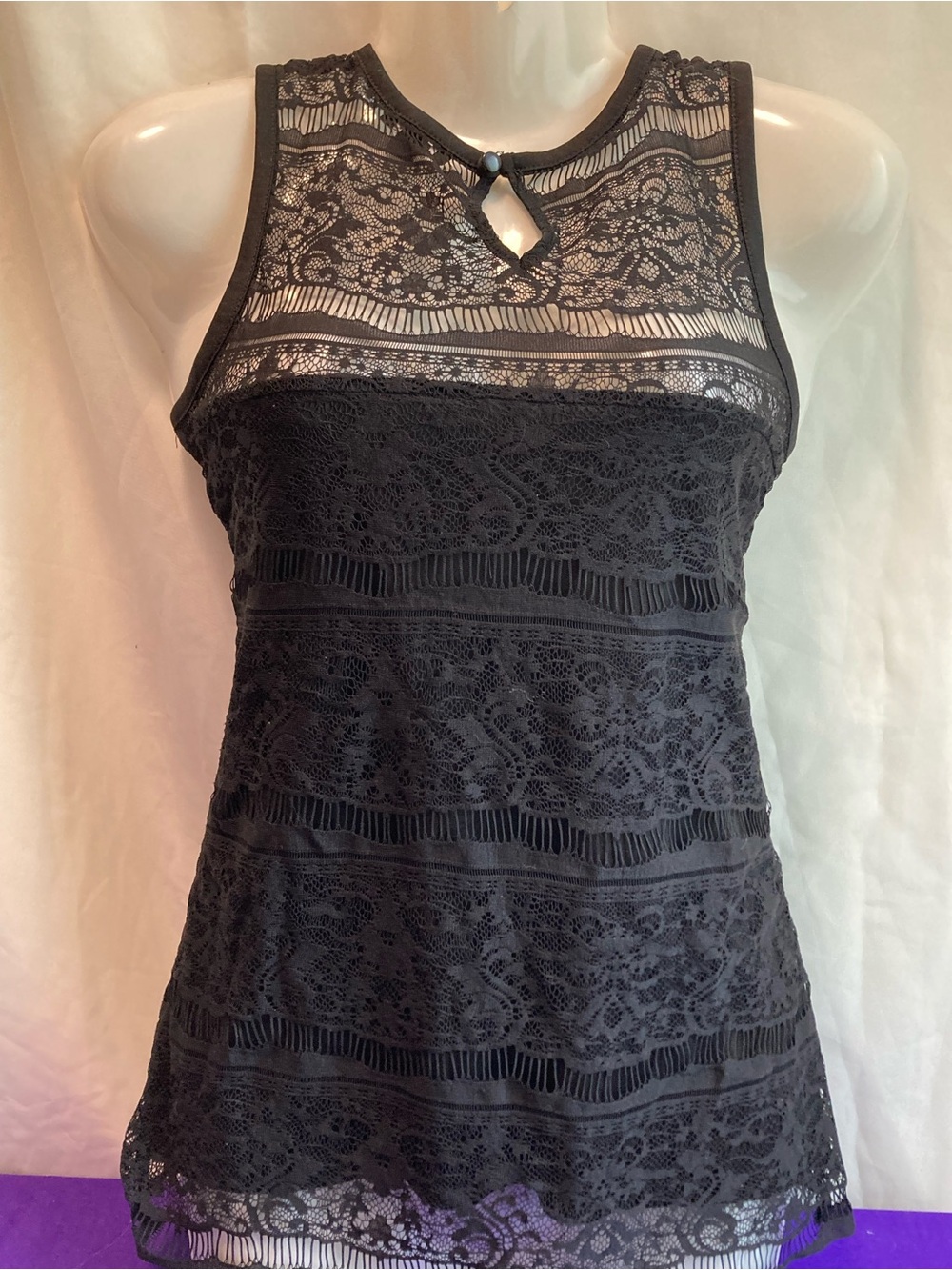 Jacob Black Lace Sleeveless Mini Dress